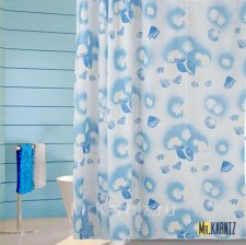 Штора для ванной Sea Snail голубая