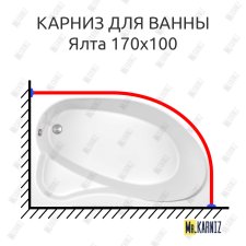 Карниз для ванны Mirsant Ялта угловой 170х100 Усиленный 25 мм MrKARNIZ